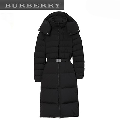 BURBERRY-80721371 버버리 블랙 벨트 퍼퍼 재킷 여성용