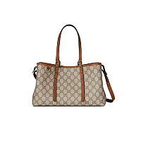 GUCCI-815214 9741 구찌 베이지/블랙 GG 엠블럼 스몰 토트백