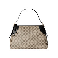 GUCCI-815217 1000 구찌 블랙 가죽 GG 엠블럼 미디엄 숄더백