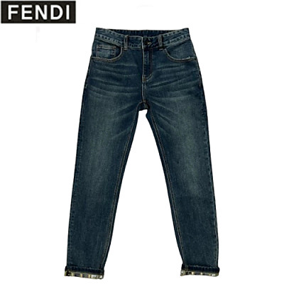 FENDI-101815 펜디 블루 더블 F 아플리케 장식 청바지 남성용