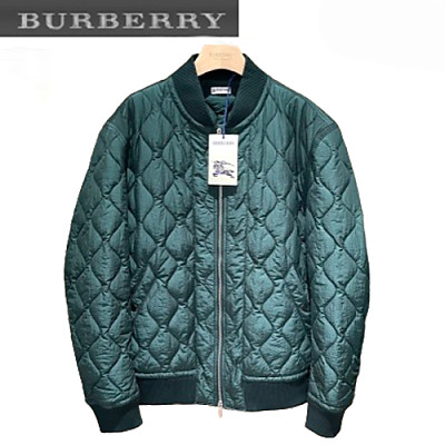 BURBERRY-10195 버버리 카키 나일론 퀄팅 봄버 재킷 남성용