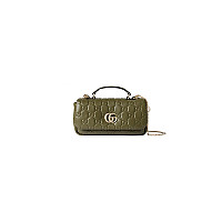 GUCCI-806017 1000 구찌 블랙 패딩 가죽 GG 밀라노 미니 탑 핸들백