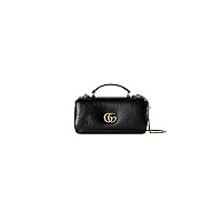 GUCCI-806017 6207 구찌 레드 패딩 퀼티드 레더 GG 밀라노 미니 탑 핸들백