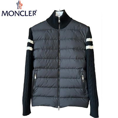 MONCLER-10193 몽클레어 그레이 스트라이프 장식 퀄팅 재킷 남성용