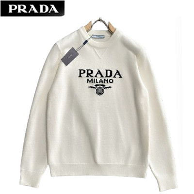 PRADA-112010 프라다 화이트 니트 코튼 스웨터 남성용