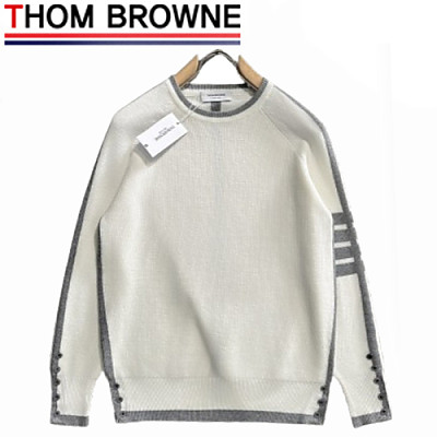 THOM BROWNE-112012 톰 브라운 네이비 스트라이프 장식 스웨터 남성용