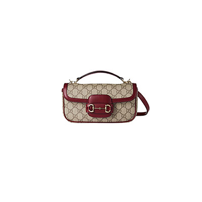 GUCCI-815206 6207 구찌 레드 가죽 구찌 홀스빗 1955 스몰 탑 핸들백