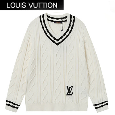 LOUIS VUITTON-120410 루이비통 블랙 니트 코튼 V 넥 스웨터 남여공용