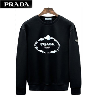 PRADA-12217 프라다 화이트 프린트 장식 기모 스웨트셔츠 남여공용