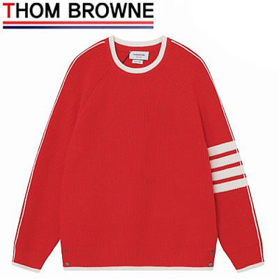 THOM BROWNE-122416 톰 브라운 레드 스트라이프 장식 스웨터 남여공용