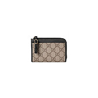 GUCCI-821804 4243 구찌 블루 데님 GG 엠블럼 지퍼 카드 케이스