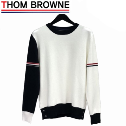 THOM BROWNE-010814 톰 브라운 화이트 스트라이프 장식 스웨터 남여공용