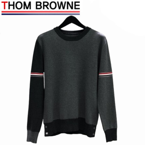 THOM BROWNE-010815 톰 브라운 차콜 스트라이프 장식 스웨터 남여공용