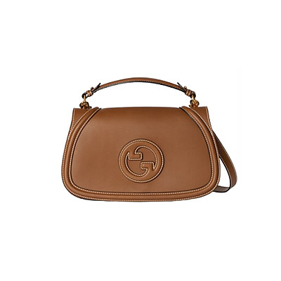 GUCCI-815716 2718 구찌 브라운 가죽 구찌 블론디 미디엄 탑 핸들백