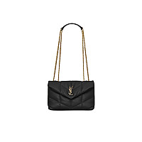 SAINT LAURENT-759337 생 로랑 블랙/실버 양가죽 puffer 토이