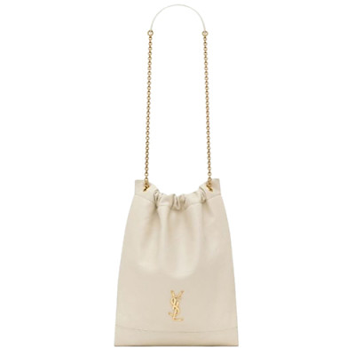 SAINT LAURENT-781666 생 로랑 화이트 램스킨 jamie pochon