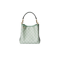 GUCCI-815118 1000구찌 블랙 가죽 GG 엠블럼 미니 버킷백