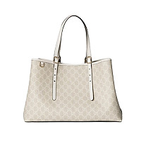 GUCCI-815213 9741 구찌 베이지/블랙 GG 엠블럼 미디엄 토트백