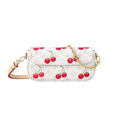 LV-M83499 루이비통 화이트 멀티컬러 모노그램 자카드 월릿 온 체인 아이비 23.5cm
