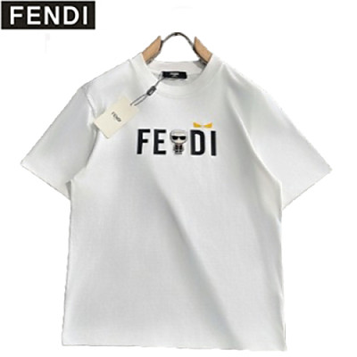 FENDI-06269 펜디 블랙 아플리케 프린트 장식 티셔츠 남성용