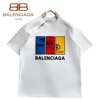 BALENCIAGA-062611 발렌시아가 블랙 패치 장식 티셔츠 남성용