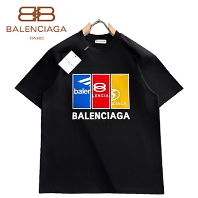 BALENCIAGA-062610 발렌시아가 화이트 패치 장식 티셔츠 남성용