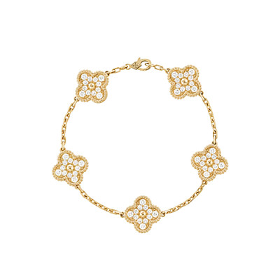 VAN CLEEF ARPELS-VCARF4 반클리프 실버/블랙 빈티지 알함브라 브레이슬릿