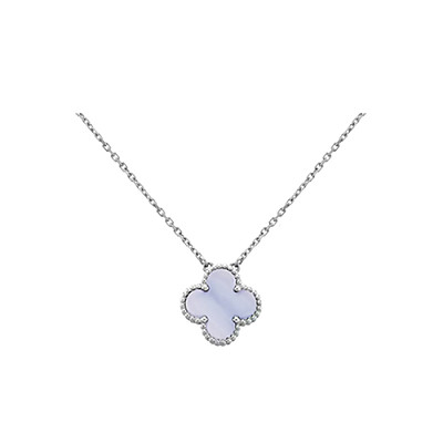 VAN CLEEF ARPELS-VCARD3 반클리프 실버/라이트 블루 빈티지 알함브라 펜던트
