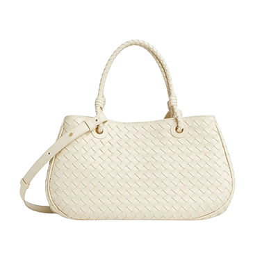 BOTTEGA VENETA-836261 보테가 베네타 화이트 양가죽 바스켓