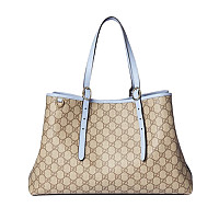 GUCCI-815213 1000 구찌 블랙 가죽 GG 엠블럼 미디엄 토트백