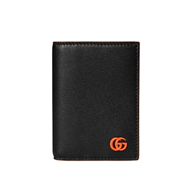GUCCI-835053 1059 구찌 블랙/오렌지 GG 마몽 바이폴드 카드 케이스