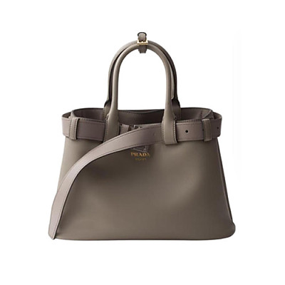 PRADA-1BA434 프라다 다크 브라운 미디엄 스웨이드 프라다 버클 백