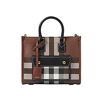 BURBERRY-80975661 버버리 베이지/브라운 미니 프레야 토트