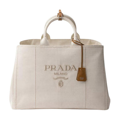 PRADA-2VG131 프라다 네비이 코튼 캔버스 토트백