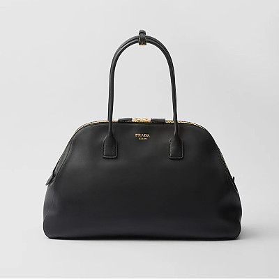 [스페셜오더]PRADA-1BG506 프라다 소프트 그레인 라지 토트백 금장 로고 브라운