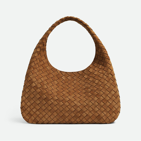 [스페셜오더]BOTTEGA VENETA-844250 보테가베네타 인트레치아토 엠버 스웨이드 가죽 라지 캄파나