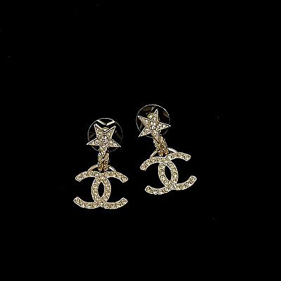 CHANEL-7530 샤넬 별 펜던트 더블 C 풀 다이아몬드 귀걸이