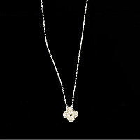 VAN CLEEF ARPELS-VCARA4 반클리프 옐로우 골드/화이트 빈티지 알함브라 펜던트