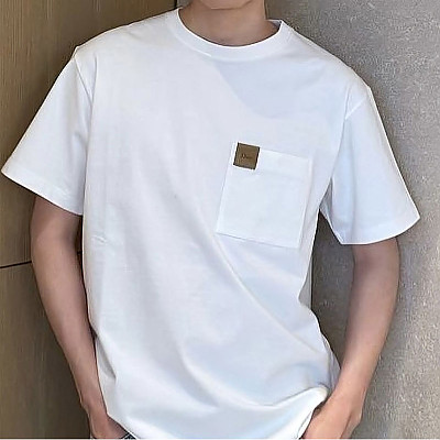 Dior-04012 디올 브라운 스웨이드 패치 반팔  블랙 남녀공용