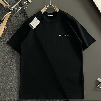 BALENCIAGA-04078 발렌시아가 2026년 신재품 핑크로고 남녀공용 티셔츠
