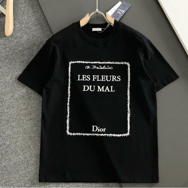 DIOR-04095 디올 2026SS 봄/여름 최신 크루넥 자수 패션 반팔 티셔츠