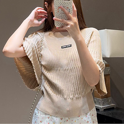 MIUMIU-04218 미우미우 2026SS 스트립 니트 반팔