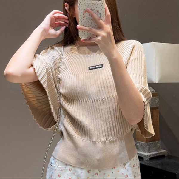 MIUMIU-04218 미우미우 2026SS 스트립 니트 반팔