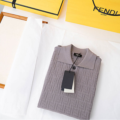 FENDI-530460280 펜디 2026SS 남성용 블루 폴로 셔츠
