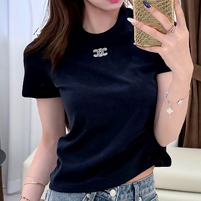 CELINE-04301 셀린느 2026년 여성용 신상 트리옴페 티셔츠