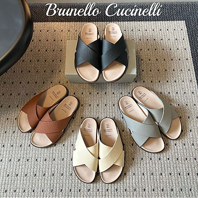 BRUNELLO CUCINELLI-06042 브루넬로 쿠치넬리 2026SS 남성용 크로스 스트랩 샌들(4컬러)