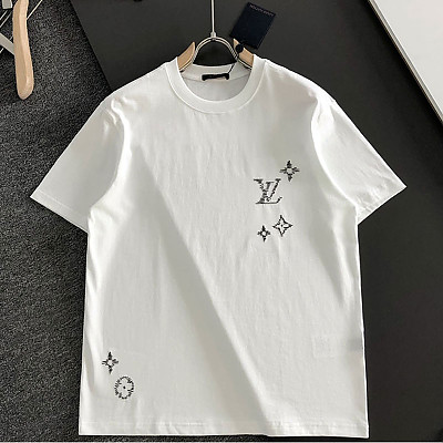 LOUIS VUITTON-06044 루이비통 2026SS 봄/여름 최신 라운드넥 자수 패션 반팔 티셔츠