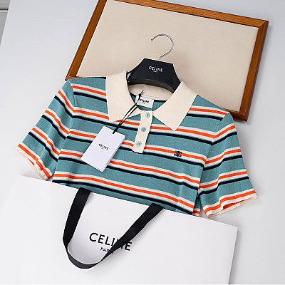 CELINE-06122 셀린느 2026년 여성용 수메르 폴로 셔츠