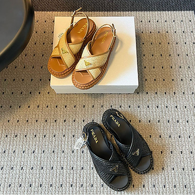 PRADA-06174 프라다 2026ss 여름용 새 직조 크로스솔 샌들
