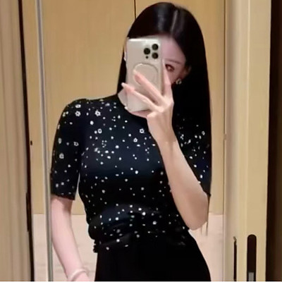 CHANEL-062311 샤넬 플라워 크루넥 티셔츠 블루